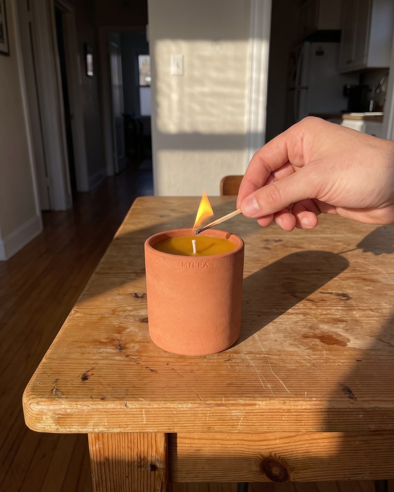 Vela de copal en barro — Milpa Beauty
